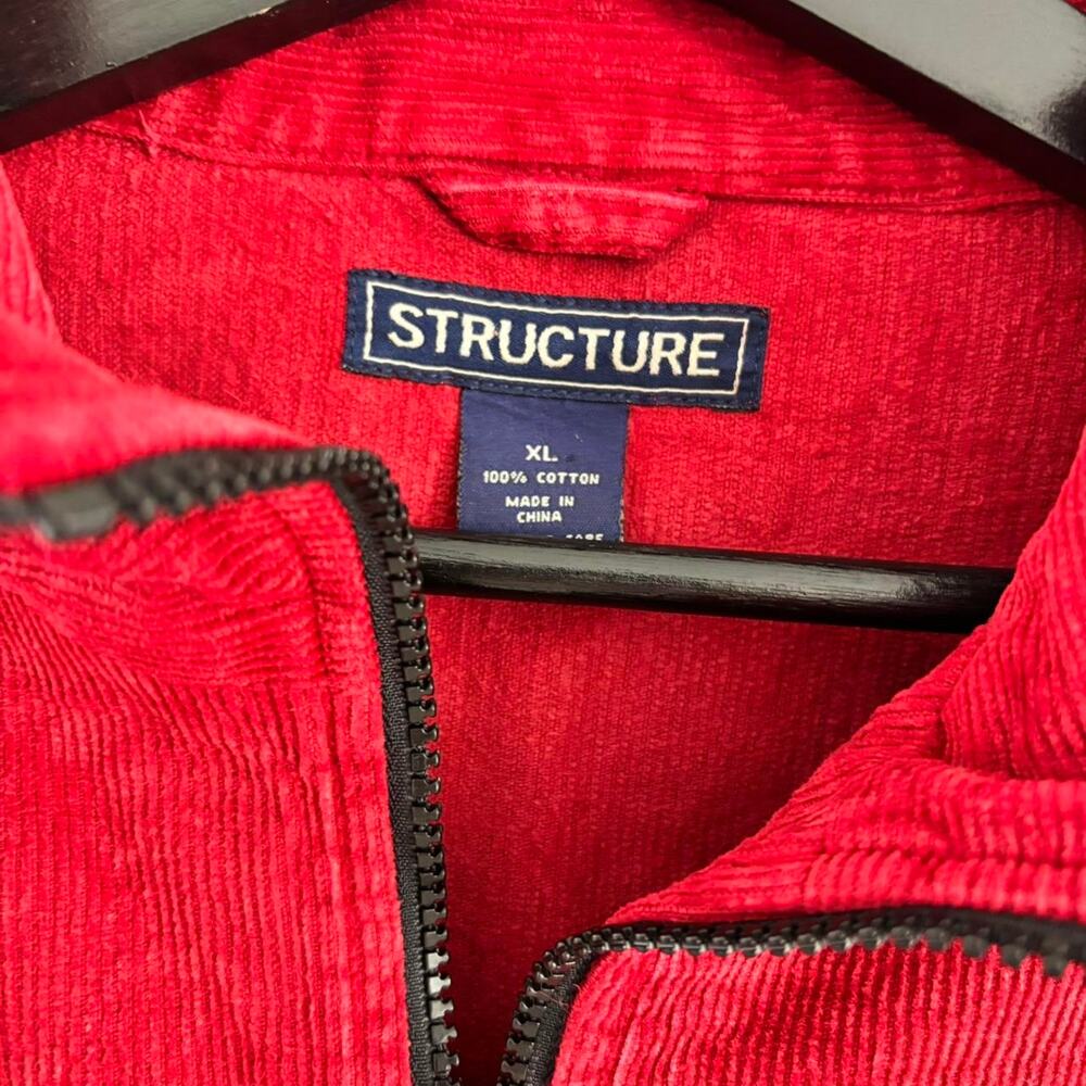 Vintage Structure Corduroy Ribbed Pullover Mens XL 1/4 Zip 100% Cotton - Picture 6 of 10